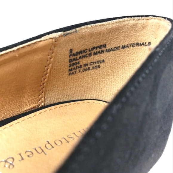 Christopher & Banks Fuax Suede Black Slip On Wedge 2.5' Inch. Women's Size 9 M. - Picture 7 of 8